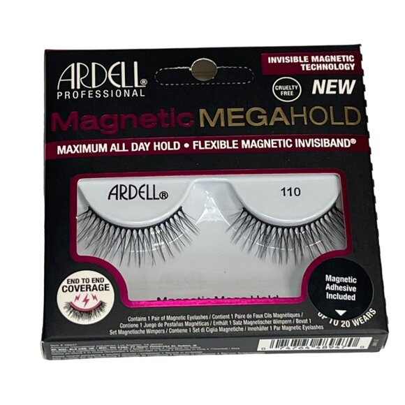 Ardell Lashes False Eyelashes Fake Strip Lash Magnetic Megahold Black 110 1 pair - Picture 1 of 5
